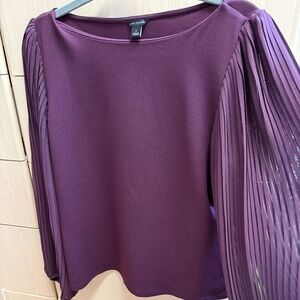 WHBM pleated long sleeve top - size M
